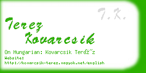 terez kovarcsik business card